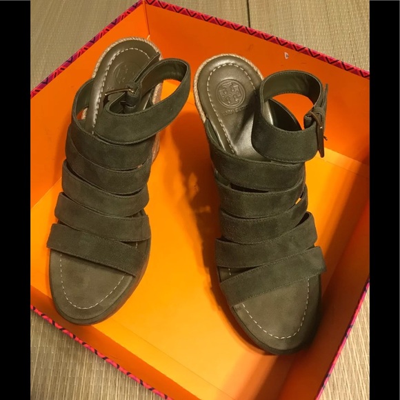 Tory Burch Bailey Multi-Strap Wedge Espadrille 9.5 - Picture 3 of 8